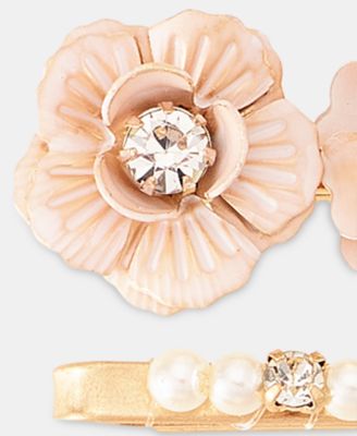 Gold-Tone 3-Pc. Set Crystal Flower Hair Pins