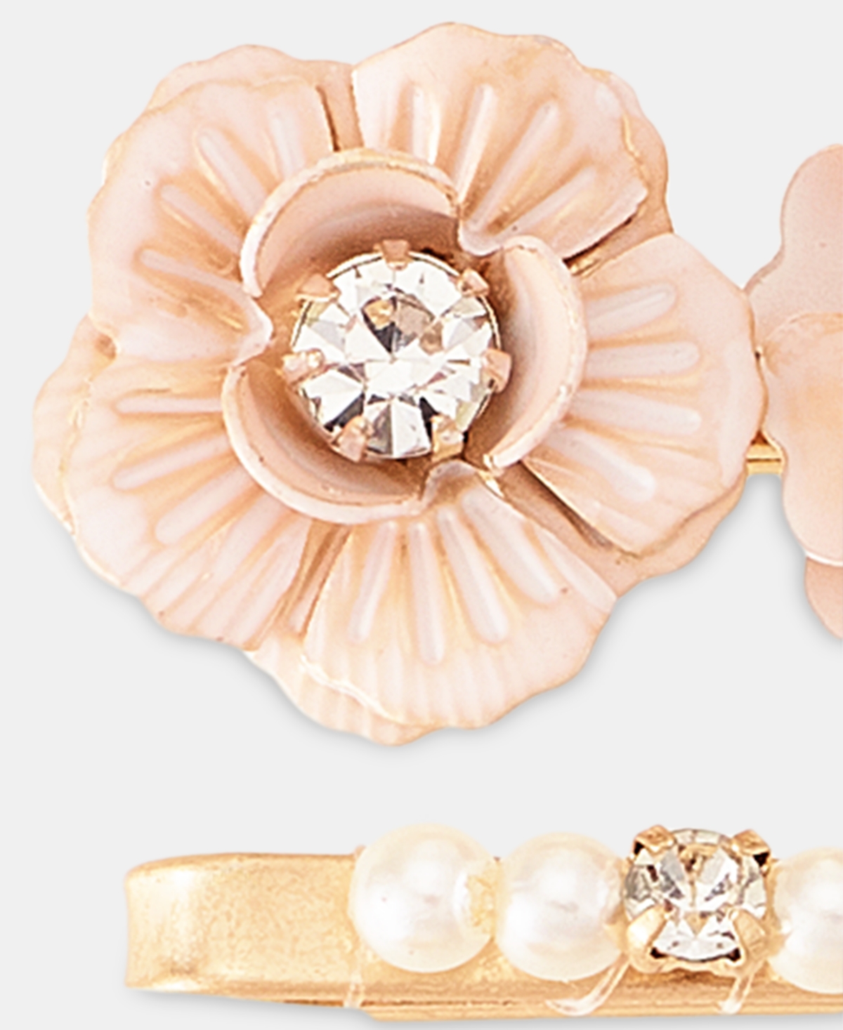 lonna & lilly Gold-Tone 3-Pc. Set Crystal Flower Hair Pins