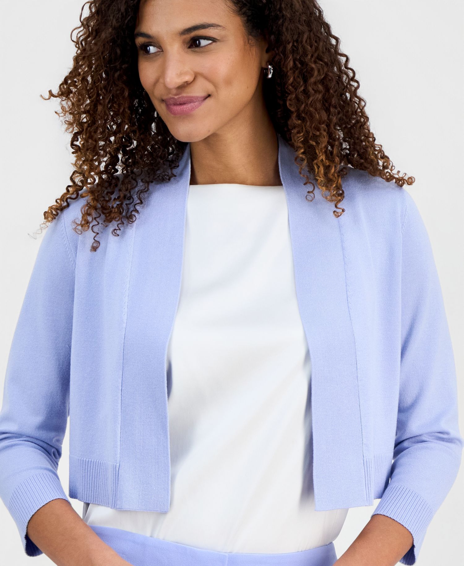 Petite Open Front Cropped Shrug