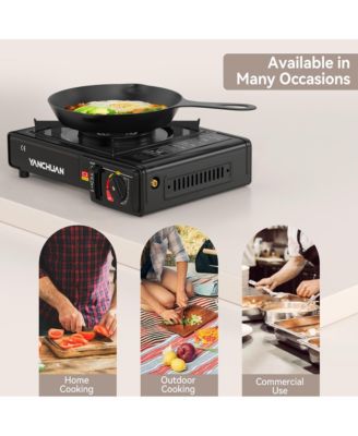 Portable Dual-Fuel Butane/LPG Camp Stove with Electronic Ignition & Adjustable Flame Control