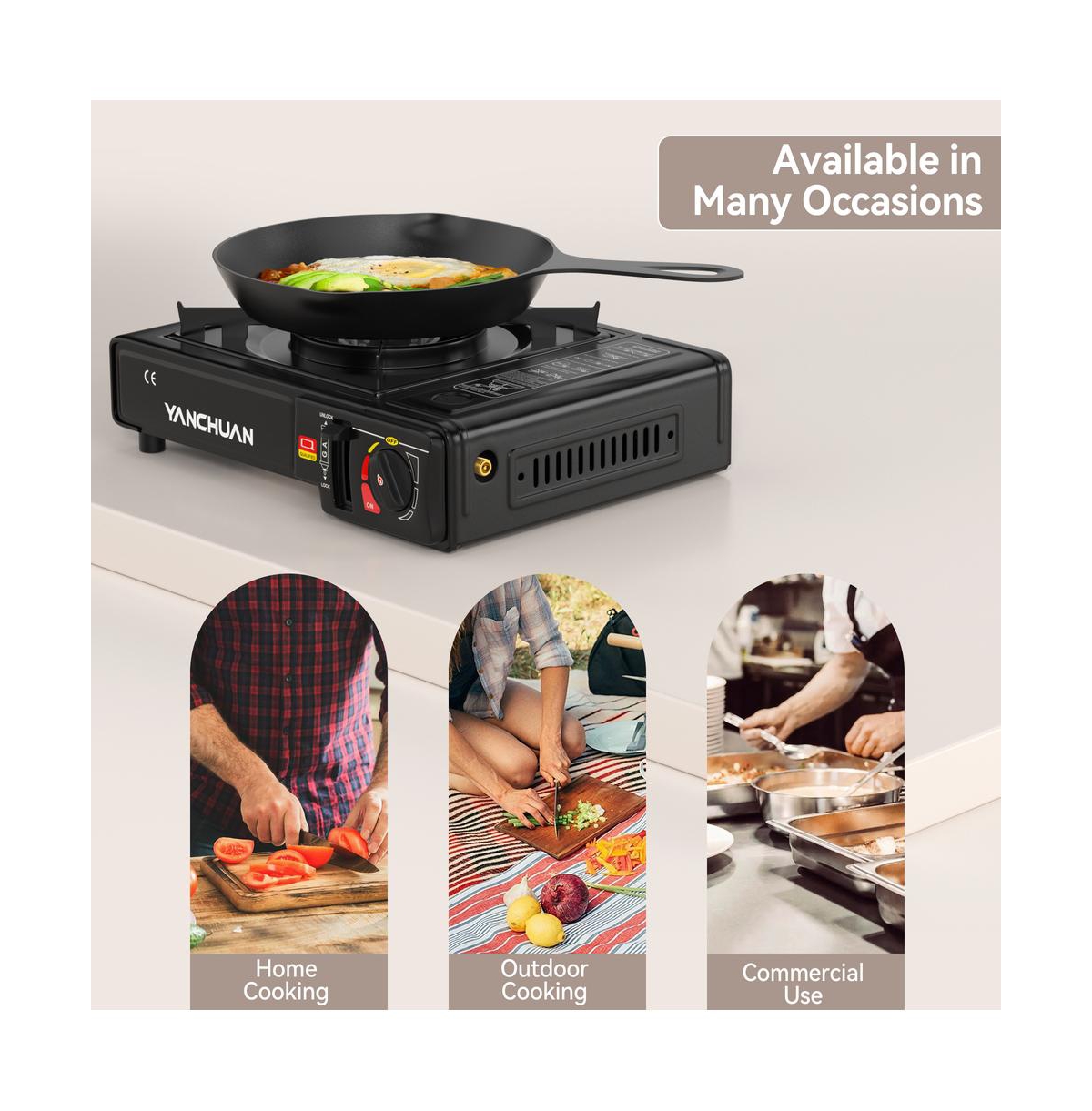 Artudatech Portable Dual-Fuel Butane/Lpg Camp Stove with Electronic Ignition & Adjustable Flame Control