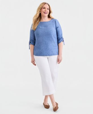 Plus Size Solid Crewneck Top