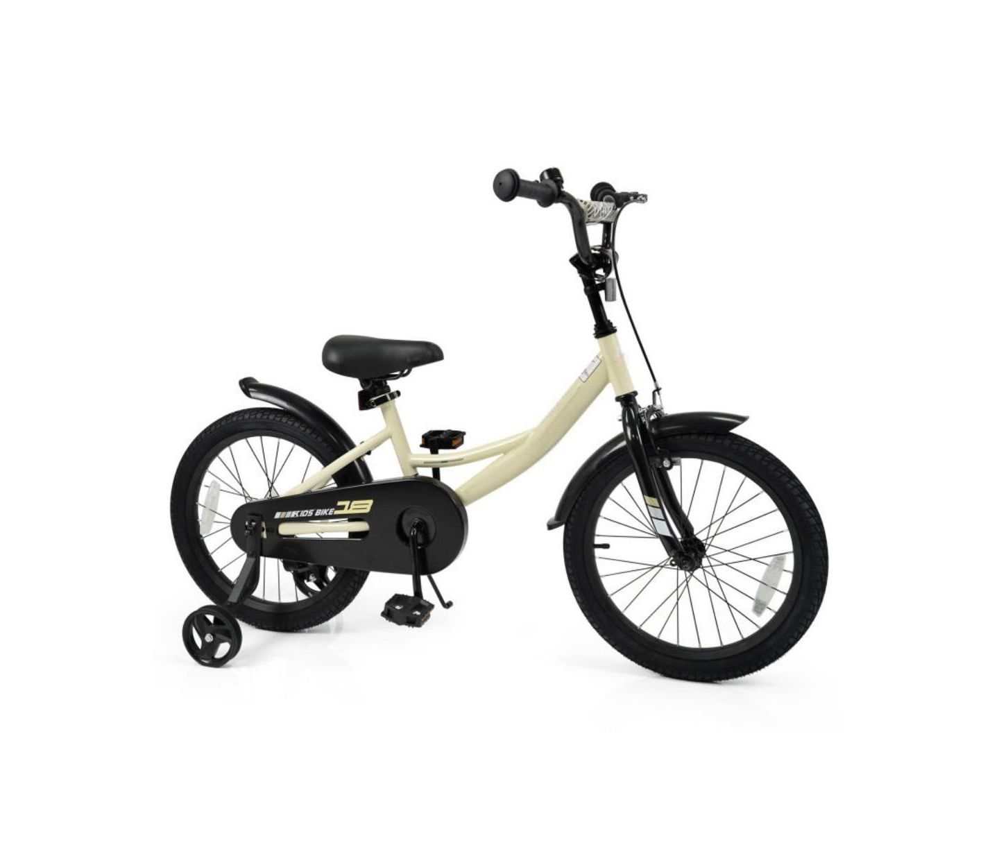 Детская игрушка HONGGE 12-Inch Kids Sport Bike with Adjustable Handlebar and Removable Training Wheels, Ages 3-8, цвет: Бежевый / Хаки — фото 1