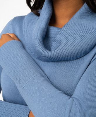 Women's Rib Cowl Neck Tunic Sweater