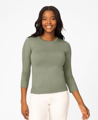 Women's Pointelle 3/4-Sleeve Sweater