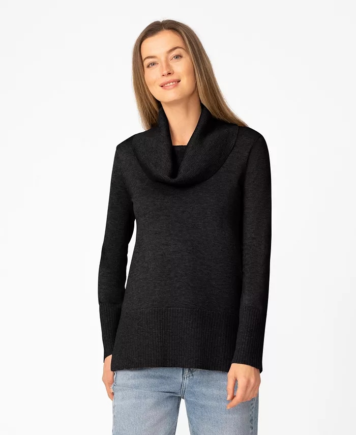 Women's Rib Cowl Neck Tunic Sweater
