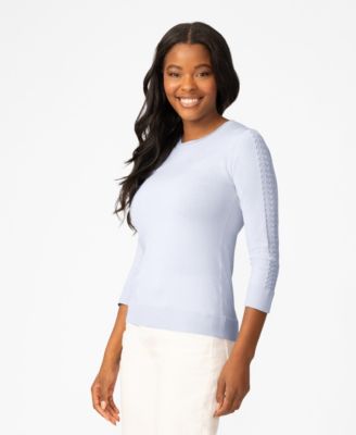 Women's Pointelle 3/4-Sleeve Sweater