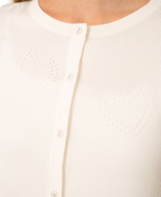 Women's Heart Stitch Button Cardigan Sweater