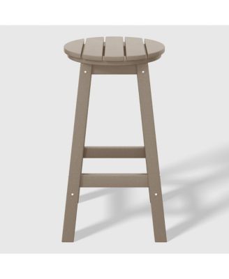 24" HDPE Outdoor Patio Round Counter Height Bar Stool