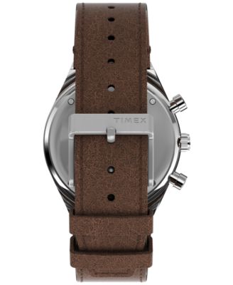 Men's Analog Brown Leather Watch, 40mm