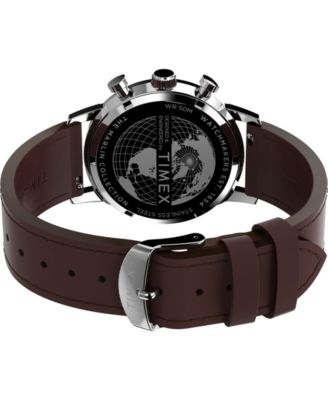 Men's Chronograph Brown Leather Watch, 40mm