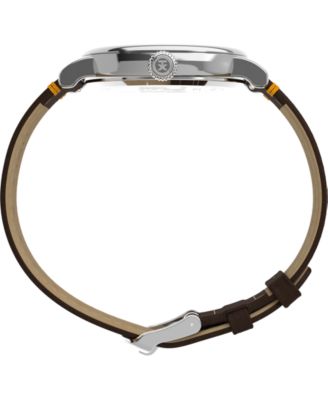 Unisex Quartz Analog Brown Leather Watch, 40mm