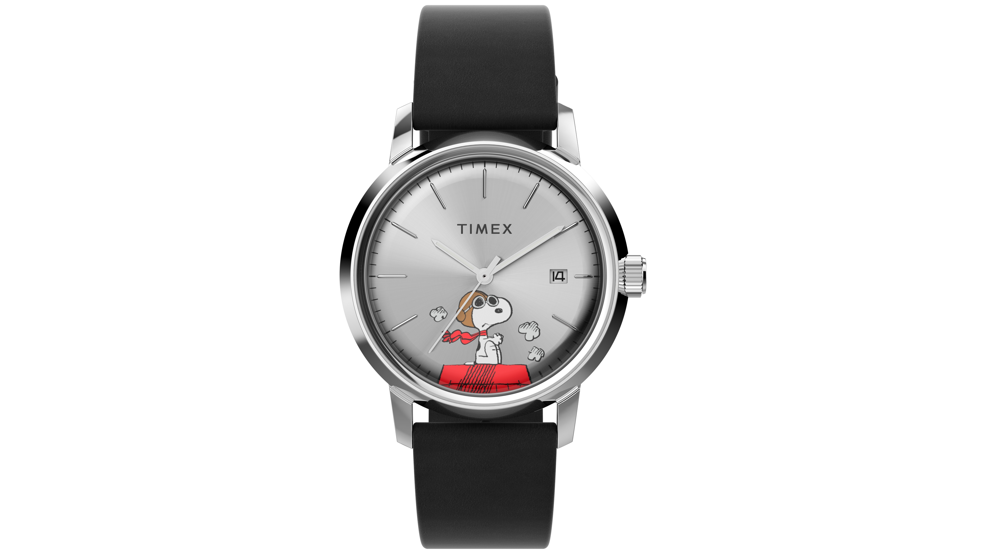 Timex Men's Automatic Black Leather Watch, 40mm