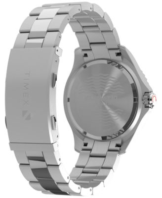 Men's Quartz Analog Silver-Tone Stainless Steel Watch, 44mm