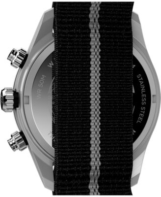 Men's Chronograph Black Fabric Watch, 39mm
