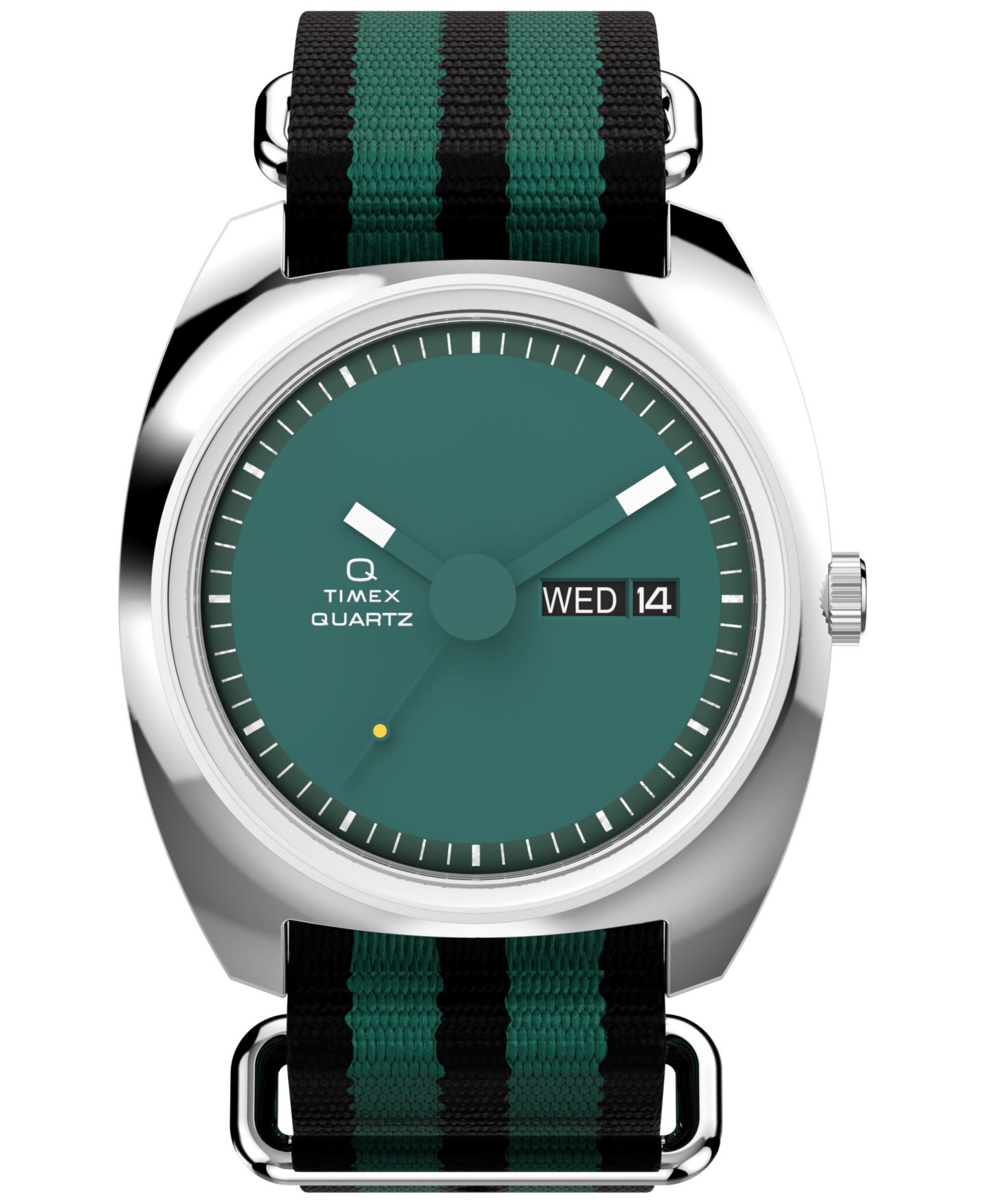 Мужские часы Timex Quartz Analog Green Fabric, 37mm — фото 1