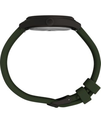 Men's Quartz Analog Green Silicone Watch, 39mm