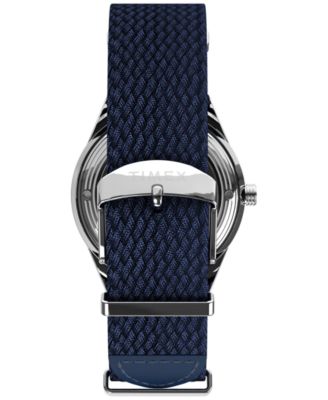Men's Mechanical Automatic Blue Fabric Watch, 38mm