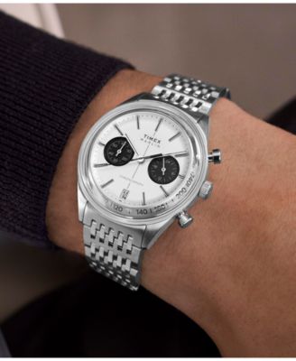 Men's Chronograph Silver-Tone Stainless Steel Watch, 40mm