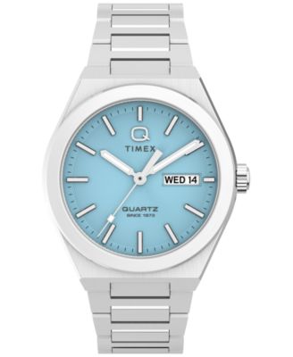 Men's Quartz Analog Silver-Tone Stainless Steel Watch, 39mm