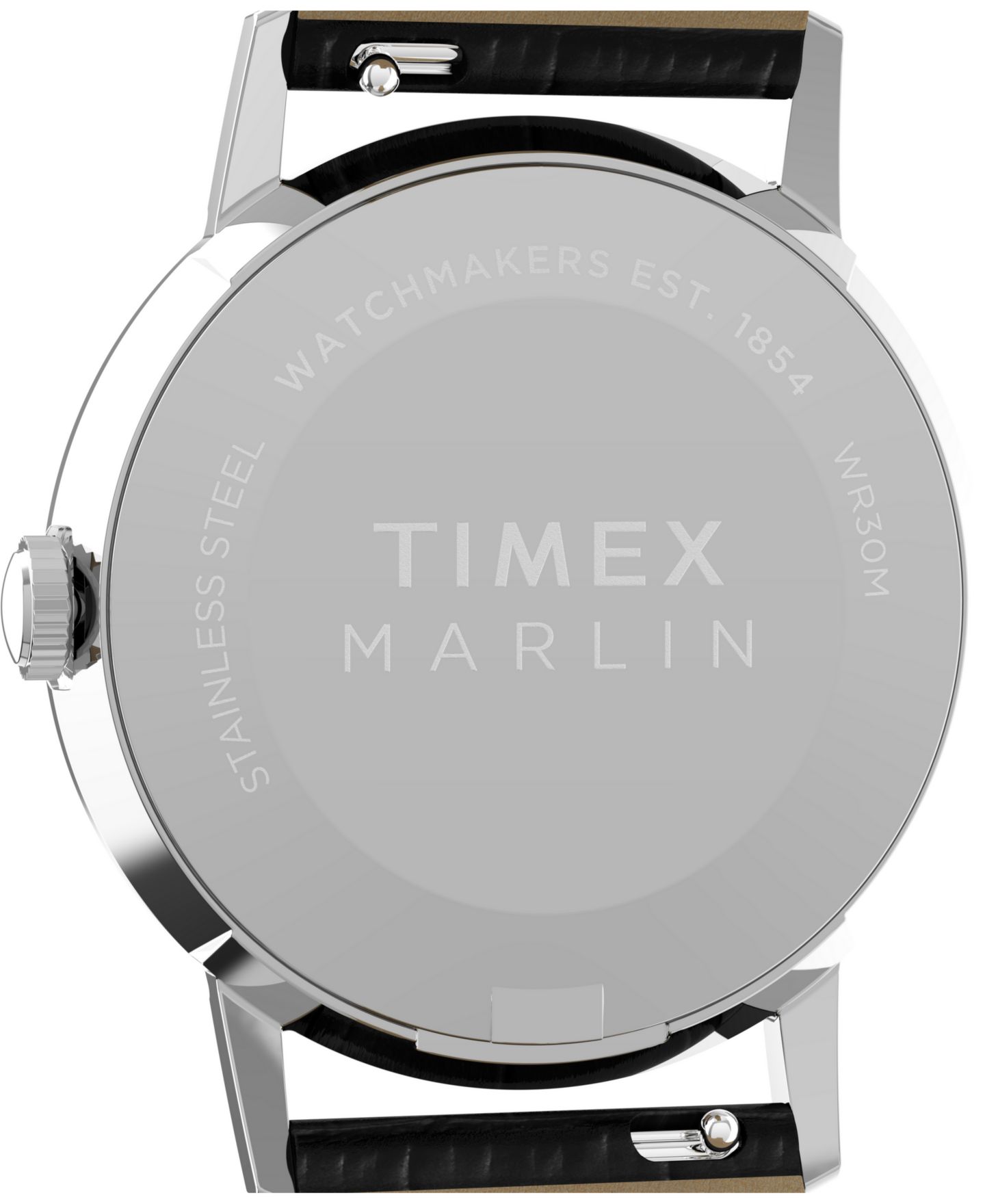 Часы Timex Unisex Quartz Analog Black Leather Watch, 34mm — фото 4