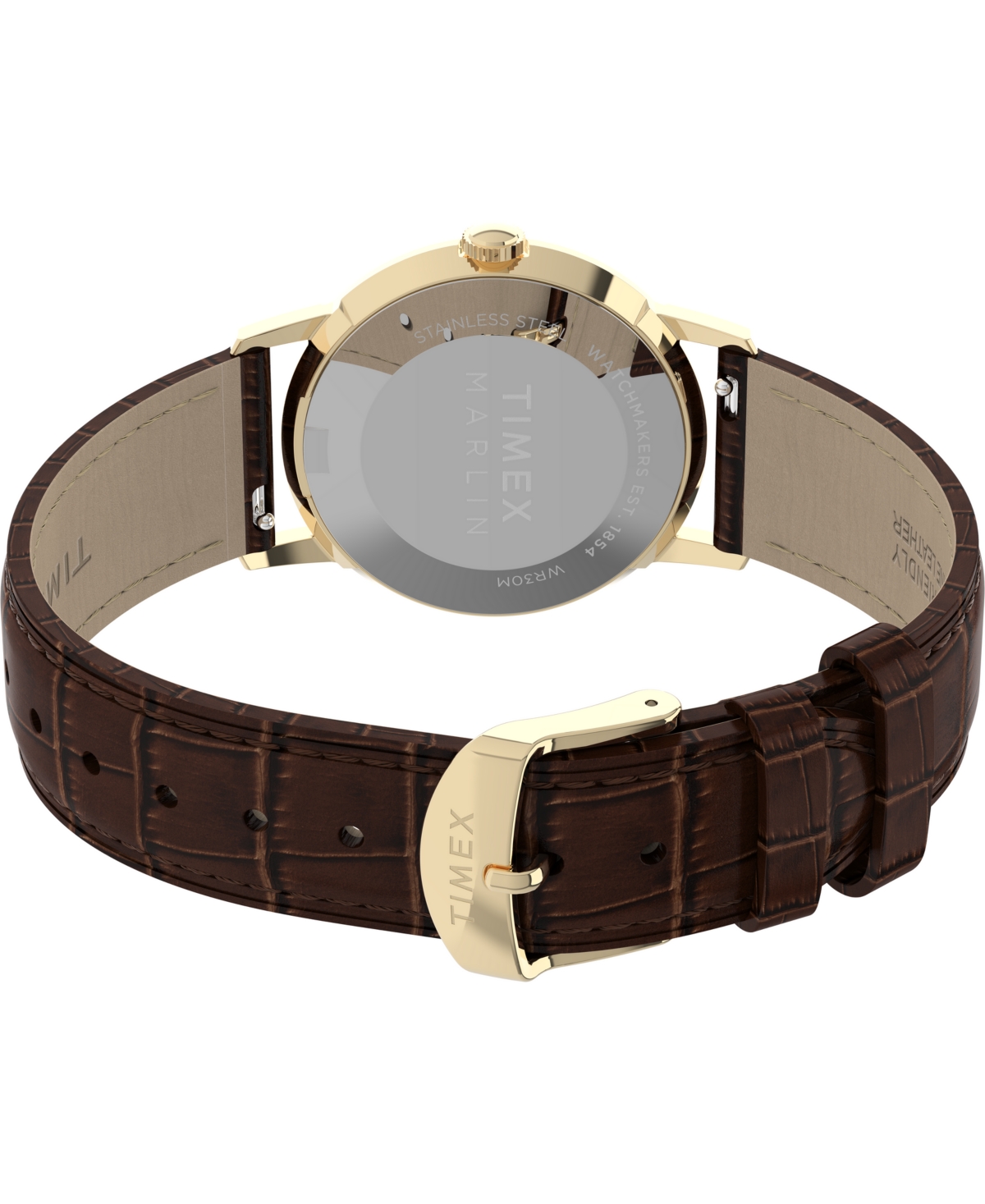 Timex Unisex Quartz Analog Brown Leather Watch, 34mm