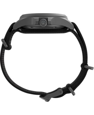 Men's Quartz Analog Black Fabric Watch, 41mm