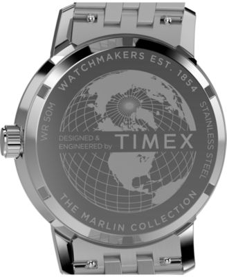 Men's Quartz Analog Silver-Tone Stainless Steel Watch, 40mm