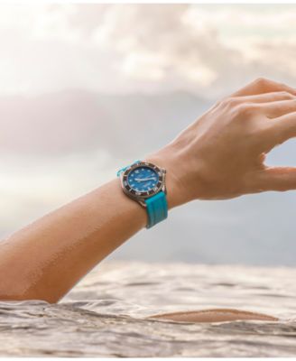 Unisex Quartz Analog Blue HNBR Rubber Watch, 38mm