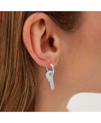 Key Silver Hoop Sterling Silver Earring