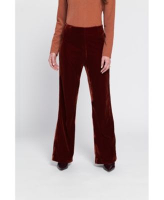 Women's Velvet Suit Trousers Wide-Leg Pants
