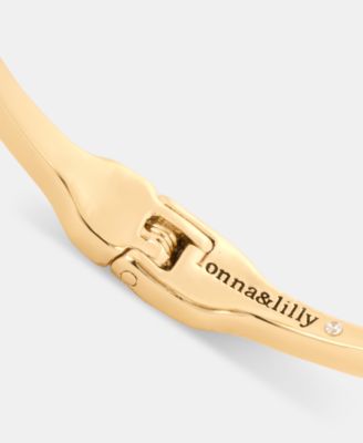 Gold-Tone Butterfly Stone Cuff Bracelet