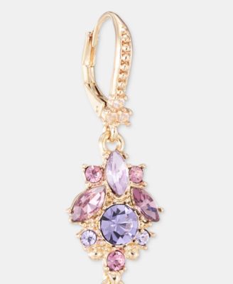 Multi-Stone Cluster Double Drop Earrings 