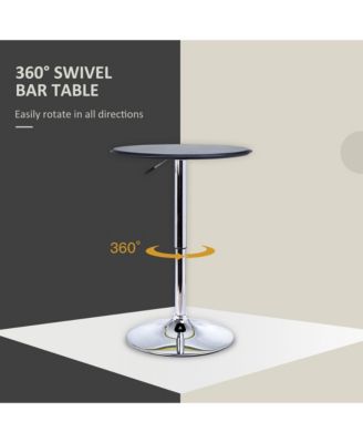 25" Round Indoor Home Pub Bar Table Adjustable Bistro Counter Round Swivel Top