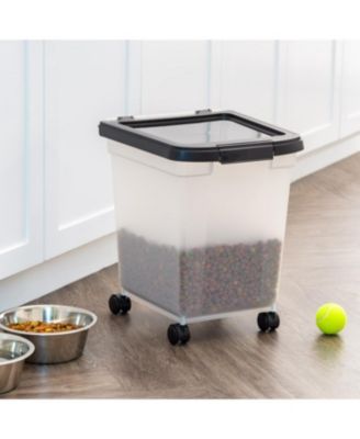 32.5qt/25lbs Pet Food Container with Sealed Top, Black
