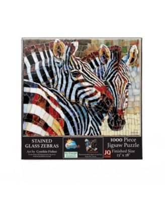 Stained Glass Zebras 1000 piece Jigsaw Puzzle for Adults