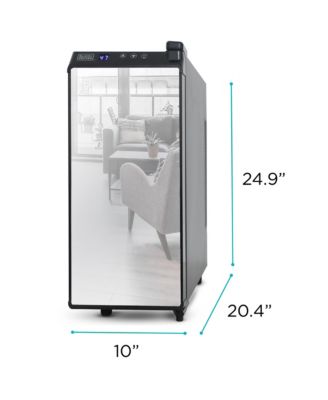 BLACK+DECKER Thermoelectric 12-Bottle LED Display Mirror Door Wine Cellar