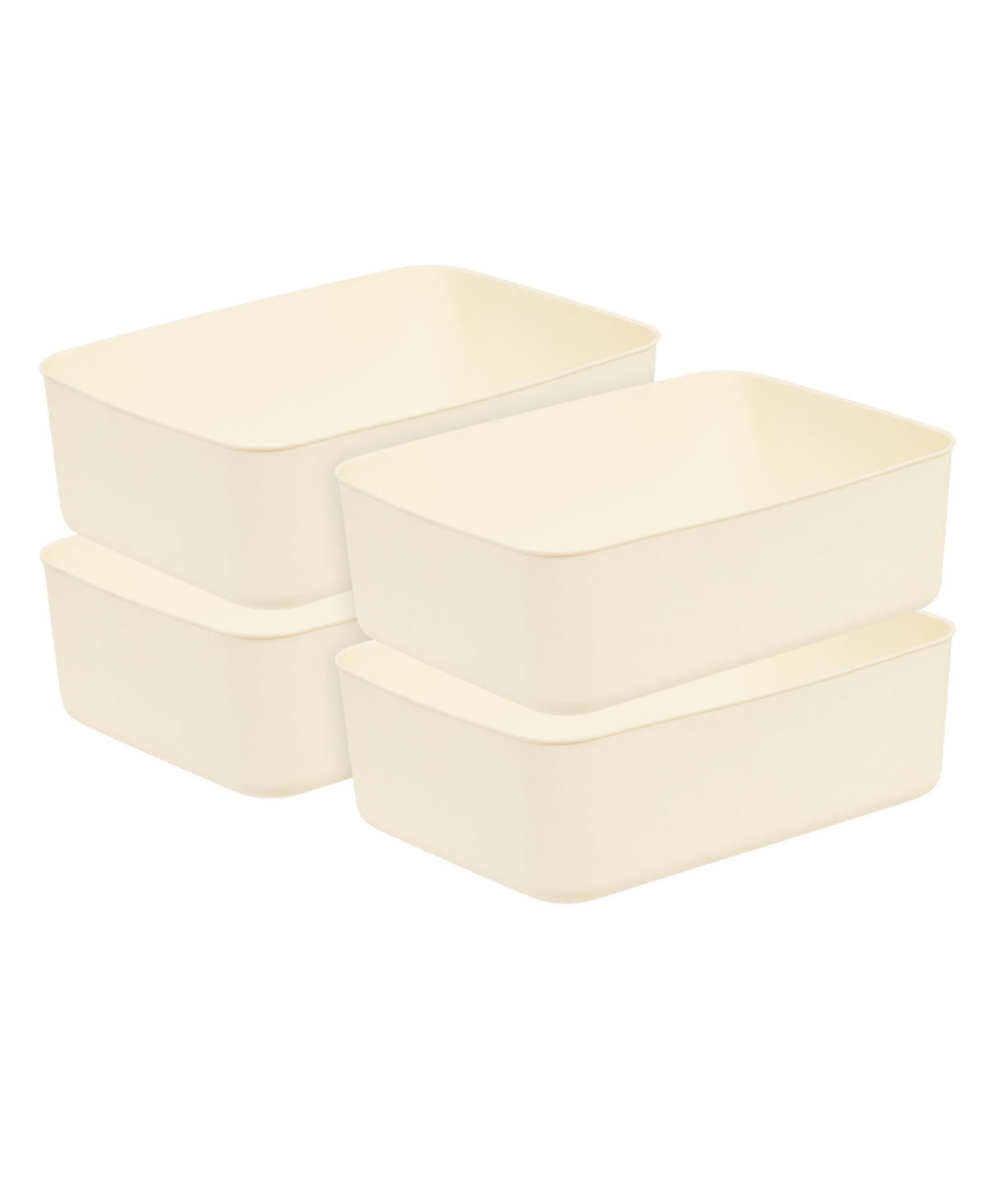 Iris Usa Nestable storage Organizer Bin, Medium, Pack of 4