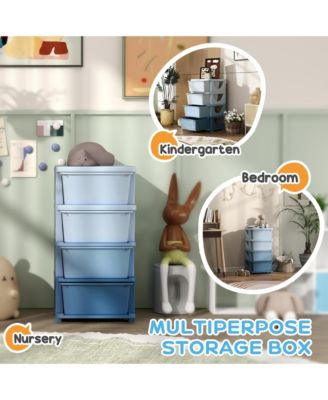 30" 4 Tier Kids Storage Unit Dresser Tower,