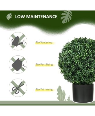 2 Pack of Artificial Tree Boxwood Topiaries with Pots for & Indoor
