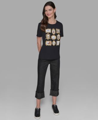 KARL LAGERFELD PARIS - Women's Short-Sleeve Portrait T-Shirt