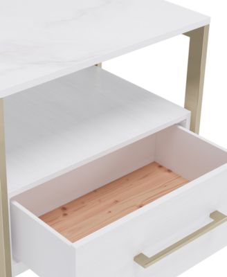 26" Emila 1-Drawer Stone Nightstand