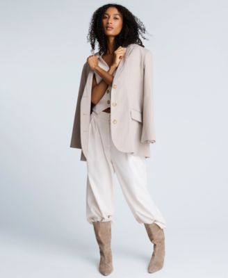 Women's Three Button Plaid Blazer