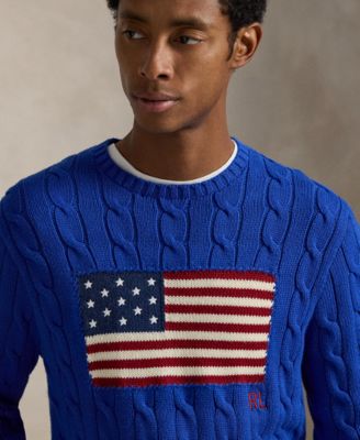 Men's  Cable-Knit Flag Sweater