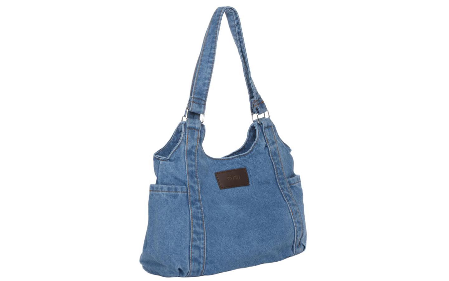 Женская сумка SUSU Denim Shoulder Hobo Casual Everyday Purse, цвет: Синий — фото 2
