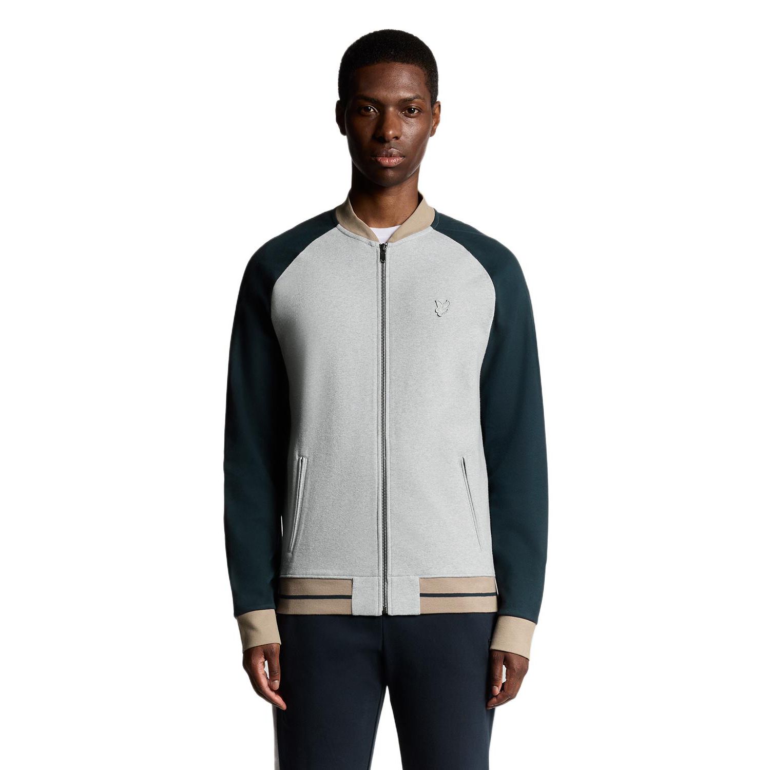 Men's Interlock Contrast Raglan Bomber Jacket