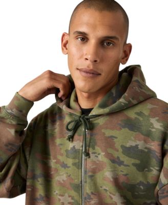 Men's Relaxed-Fit Cropped Full-Zip Hoodie
