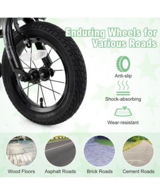 Kids Training Bike with Adjustable Height Dual Brakes Basket and Training Wheels