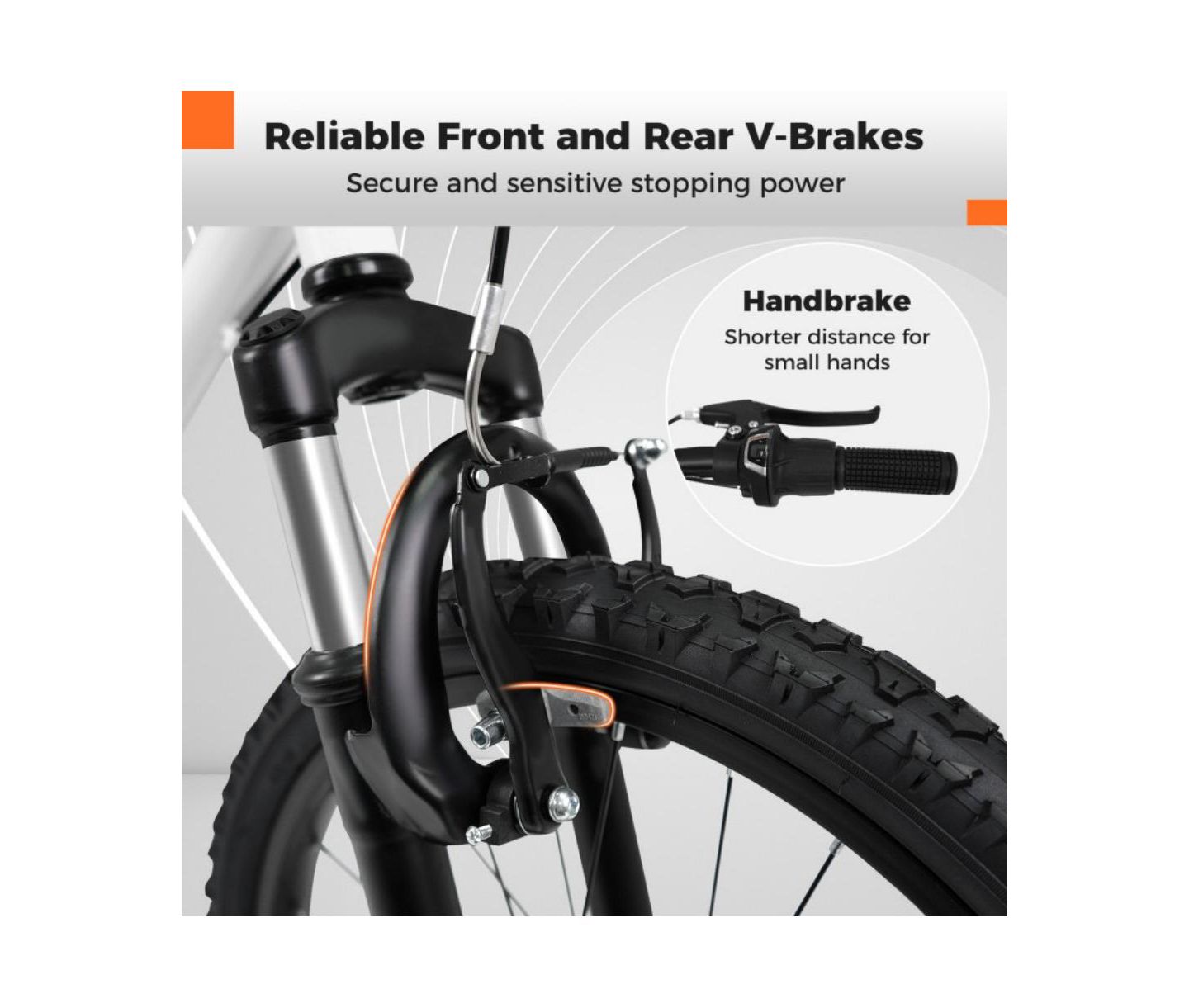 Детская игрушка HONGGE 24-Inch Mountain Front-Suspension Kids' Bicycle, Ages 8+, цвет: Белый — фото 8
