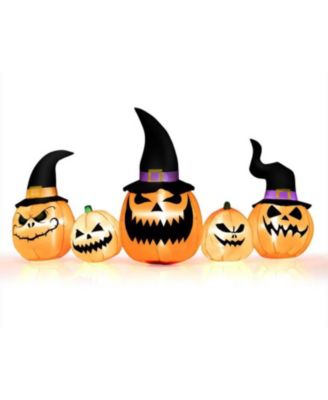 8 ft Inflatable Pumpkin Family Waterproof Halloween Yard Decoration with LED Lights